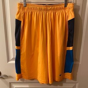 Nike Dri-Fit Men's Yellow and Blue Athletic Shorts